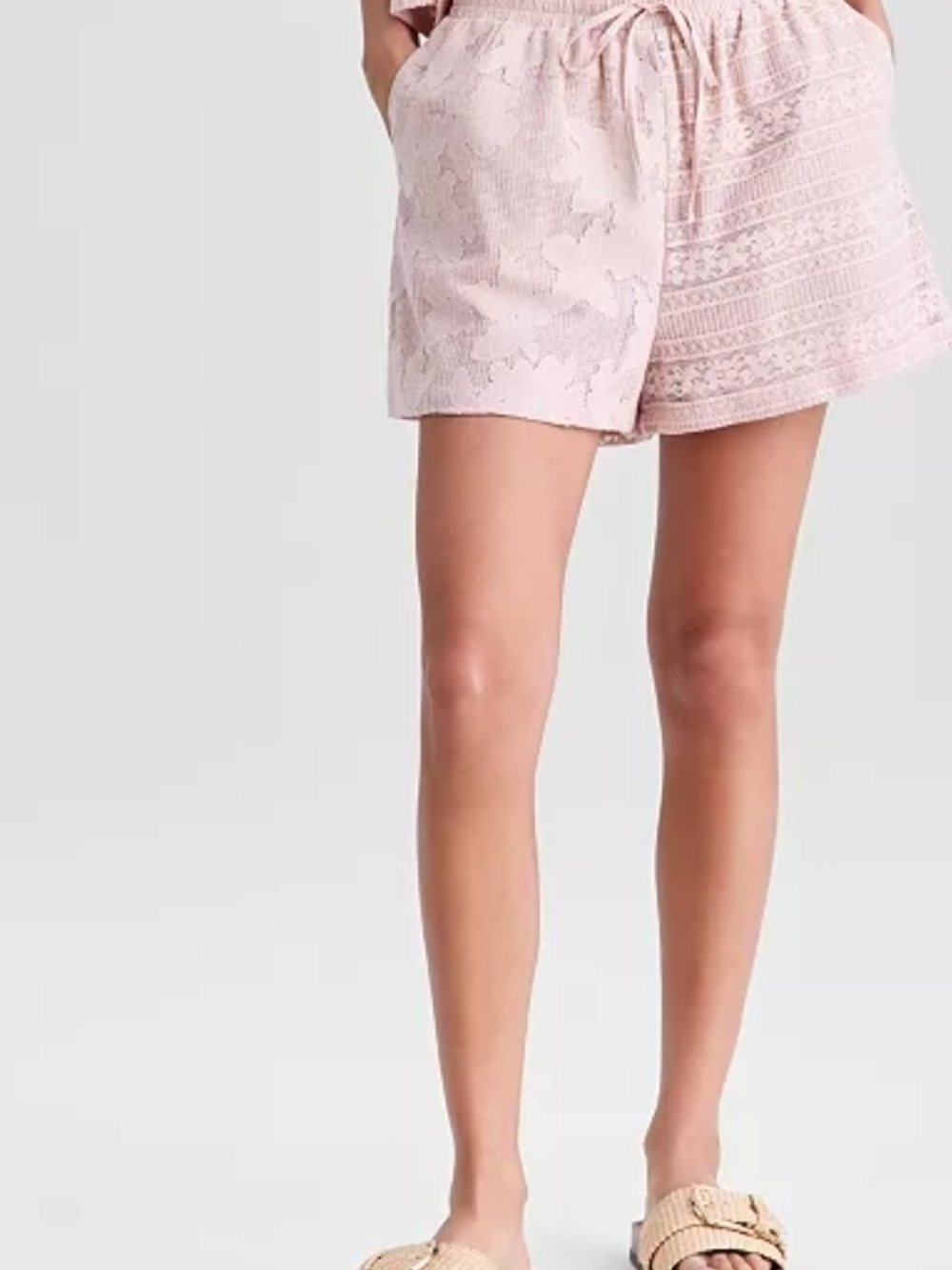And Now This Women's Drawstring Soft Lace Shorts, Macy's Exclusive - Picture 2 of 8